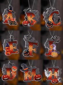 1 Peça Decoração Suspensa de Letra Gráfica Acrílica de Halloween, Decoração Doméstica, Decoração de Quarto, Decoração de Parede