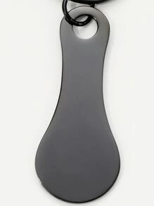 1pc Creative Lady Style Shopping Cart Token Keychain, Stainless Steel Supermarket Trolley Coin Keyring, Lost And Found Tag Key Card - Black - View 3