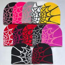 Men Spider Web Pattern Beanie - Light Grey - View 2
