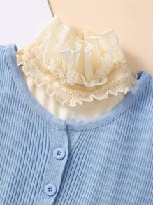 1 pieza Cuello postizo de encaje con cuello alto para mujer de color albaricoque, para el Día de San Valentín