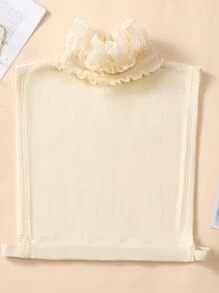 1 pieza Cuello postizo de encaje con cuello alto para mujer de color albaricoque, para el Día de San Valentín