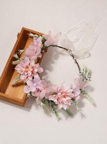 Dây buộc tóc trang trí hoa - Hồng - Xem 4