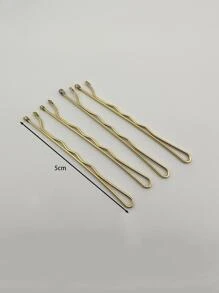 50入組5cm女士波浪形不留痕跡隱形髮夾,適合所有場合 - 金色 - 查看 5