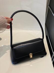 Soft Face Pu Leather Metal Lock Decoration Clamshell Vintage Style Bag Women's Shoulder Bag New Women's Bag Small Bag Handbag Small Square Bag
