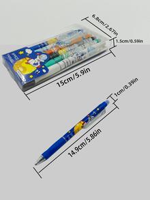 6 cái / bộ Bút trung tính có thể xóa được với hoa văn phi hành gia - màu đen - Xem 2