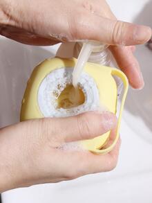 1入組黃色的矽膠寵物洗澡刷帶可愛臉部設計適用於小狗和貓,合適的適用於日常沐浴和刷洗 - 黃色 - 查看 4