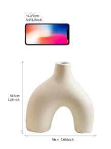 1 件实心 ABS 花瓶、家居装饰、花瓶、餐桌装饰 - 米色 - 查看 4