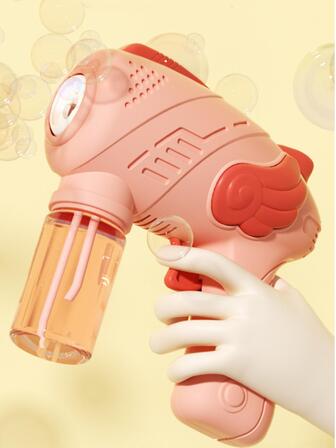 1pc Kids Toy Automatic Bubble Machine Toy Plastic Soap Bubble Machine (No Manual Bubble Dipping), Bubble Water Gun, Gift For Children's Birthday Carnival Party Interactive Games