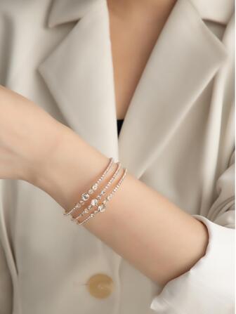 1入組豪華多層水鑽波西米亞風格派對手鍊作為節日禮物