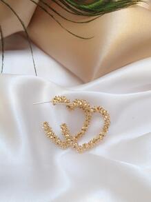 Hoa tai thiết kế trái tim - Vàng - Xem 4