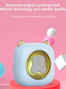 7色呼吸燈迷你可愛便攜式無綫打印機 - 藍色 - 查看 5