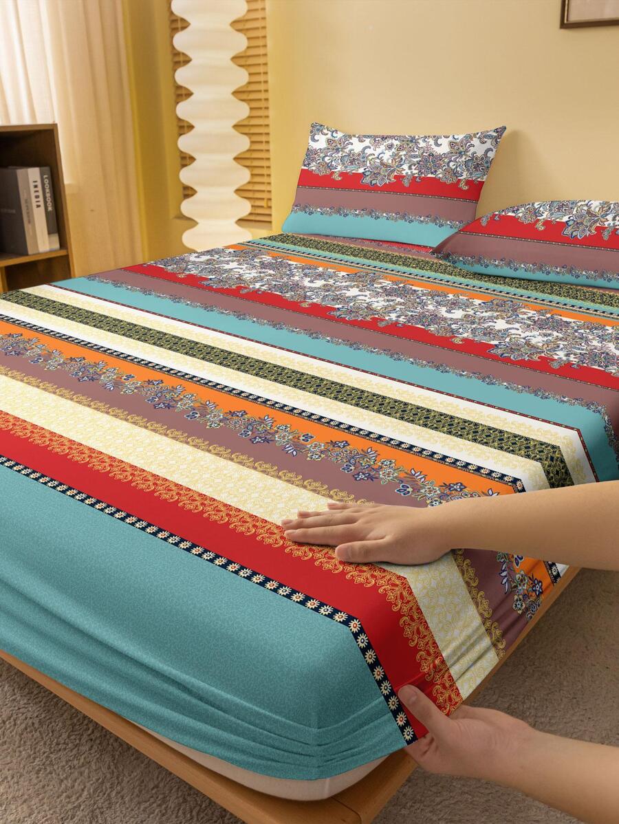 1 Miếng Đúng mốt Phong cách Bohemian In Đã chải Vải Ga trải giường Che phủ , Làn da thân thiện Và Chống bụi Bộ chăn ga gối Đối với Ký túc xá , Phòng ngủ , Dệt may gia đình - Nhiều màu - Xem 1