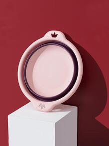 1入組粉色的塑膠可折疊臉部盆