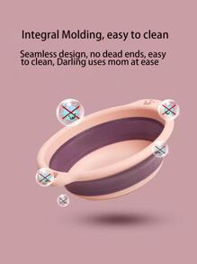 1入組粉色的塑膠可折疊臉部盆