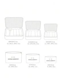 6入組套旅行收納袋套裝衣物整理收納衣櫃手提箱袋旅行收納袋學校用品房間裝飾臥室裝飾宿舍必備品學校學生老師