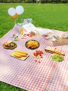 1pc Picnic Mat, Non-woven Thick Outdoor Waterproof Moisture-proof Mat For Spring Outdoors Activities - Red - View 2