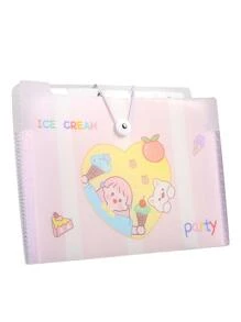 1pc cartoon patroon uitbreidende bestandsmap - Roze - Bekijken 1