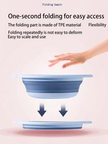 1入組粉色的塑膠可折疊臉部盆