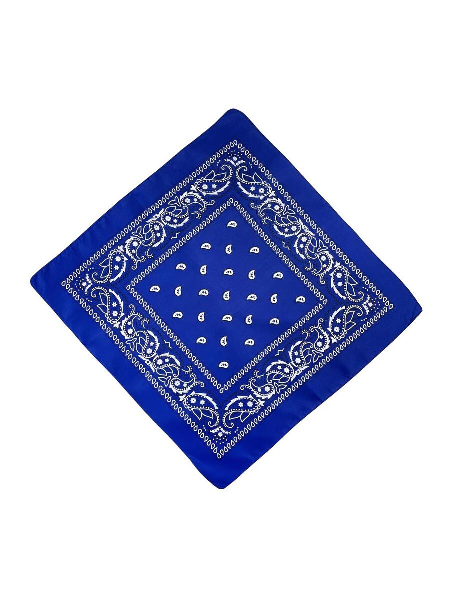 Khăn rằn in họa tiết Paisley - Xanh đậm - Xem 1