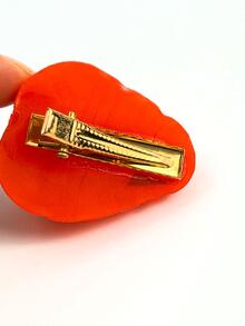 女性模擬草莓裝飾時尚鴨嘴夾適用於頭髮裝飾用品