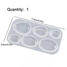 1入組水晶矽膠模具適用於樹脂橢圓形淚滴形吊墜,懸垂耳環,鑰匙圈,吊墜製作 - 白色 - 查看 6