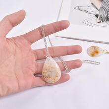 1入組水晶矽膠模具適用於樹脂橢圓形淚滴形吊墜,懸垂耳環,鑰匙圈,吊墜製作 - 白色 - 查看 3