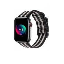 Correa de reloj compatible con Apple Watch de rayas nailon - Gris - Ver 1
