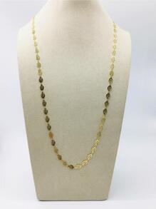 1入組金色顏色黃銅花絲樹葉樹葉長項鍊