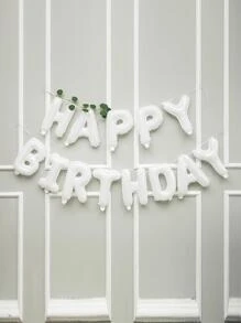 13pcs Birthday Party Decorative Balloon Set, Back To School Valentine Day - White - View 2