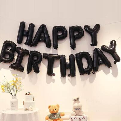 13pcs Letter Design Decorative Balloon, Back To School Valentine Day