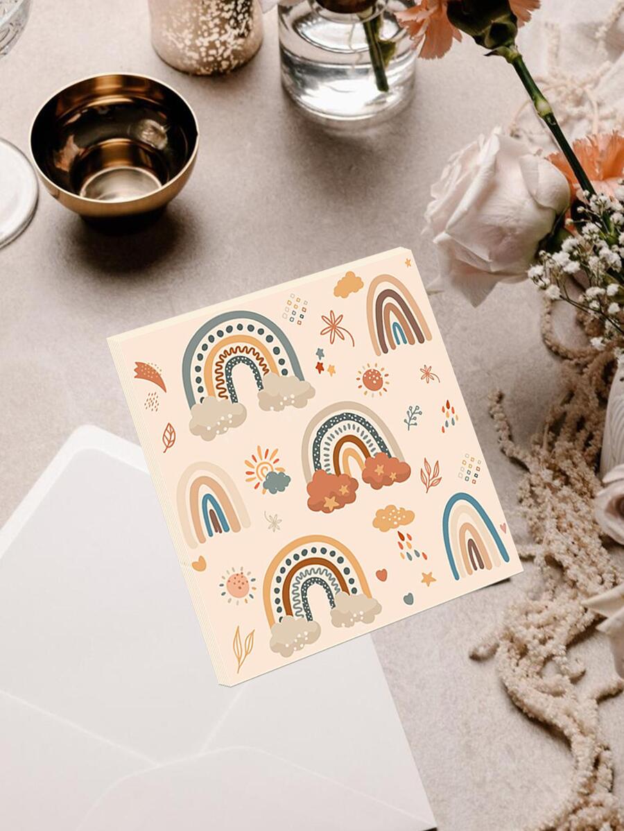 20入組彩虹樣式一次性餐巾 - 彩色 - 查看 1