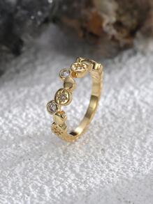 Charm-In Daily Wear Golded North Star CZ Inlaid Ring For Women