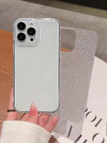 1pc Glitter Space Design Phone Case compatible with iphone 15 Pro max, Protective Cover - Clear - View 4