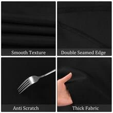 8 Pack Thick Premium Round Tablecloth Solid Table Covers Bulk Washable Polyester Fabric Round Table Clothes for Wedding Party Reception Banquet Buffet Restaurant - Black - View 3