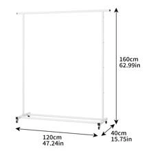62.99 Inches Metal Clothing Rack Standard Rod Simple Rolling Metal Garment Rack Organizer Freestanding Hanger with Wheels Clothes Garment Coat Rack with Bottom Shelf, Clothing Rack for Hanging Clothes, Coats - White - View 5