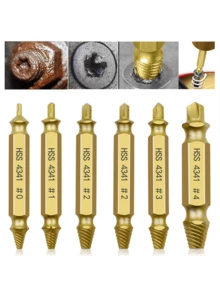 5 In 1 Screwdriver Bit Easy To Take Out Broken Head Screw Extractor, Sliding Wire, Sliding Tooth, Hexagonal Handle Screw Extractor, Single Head And Double Head Extractor Tool - Gold - View 5
