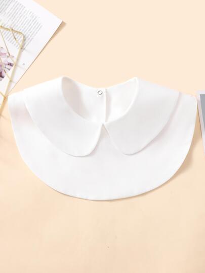 1pc Women's White Peter Pan Collar Shoulder Pad Removable Back Button Decor Round Neck Top  Accessories Women