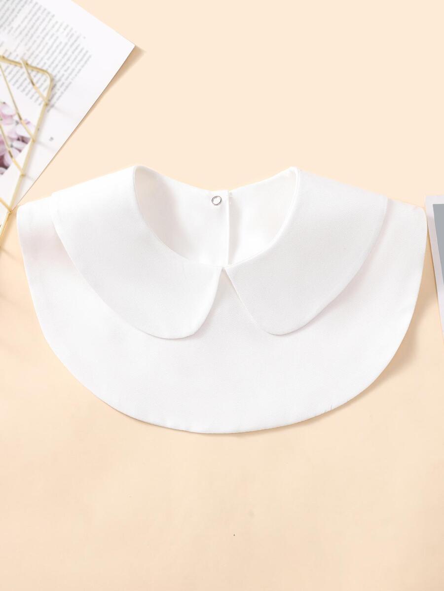 1pc Women's White Peter Pan Collar Shoulder Pad Removable Back Button Decor Round Neck Top Accessories Women - White - View 1