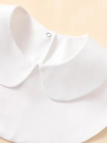 1pc Women's White Peter Pan Collar Shoulder Pad Removable Back Button Decor Round Neck Top  Accessories Women - White - View 5