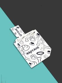 5pcs Portable Personalized Graffiti & Disposable Pet Waste Bags, Outdoor Disposable Thickened Dog Poop Scoop That Is Not Easy To Deform - White - View 2