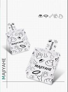 5pcs Portable Personalized Graffiti & Disposable Pet Waste Bags, Outdoor Disposable Thickened Dog Poop Scoop That Is Not Easy To Deform - White - View 3