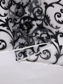 1 Cái Mờ Trang Trí Màn Với Thực Vật Nhung Và Nhỏ Móc Cong Cho Phòng Ngủ, Phòng Khách Ban Công Bộ Chia - màu đen - Xem 5