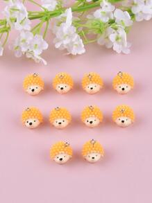 10入組/套時尚可愛刺蝟動物樹脂吊墜DIY耳環項鍊首飾類設計製作 - 彩色 - 查看 2