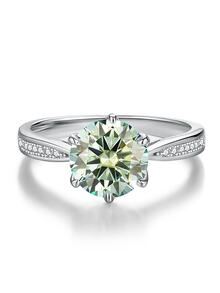 ESBERRY 1 chiếc nhẫn đính hôn Moissanite, nhẫn cưới nữ, nhẫn bạc 925 vĩnh cửu, nhẫn hứa hẹn, quà tặng kỷ niệm, trang sức cao cấp - Bạc - Xem 5