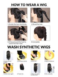 Extra Long Braided Ponytail Synthetic Hair Extension - Black - View 8