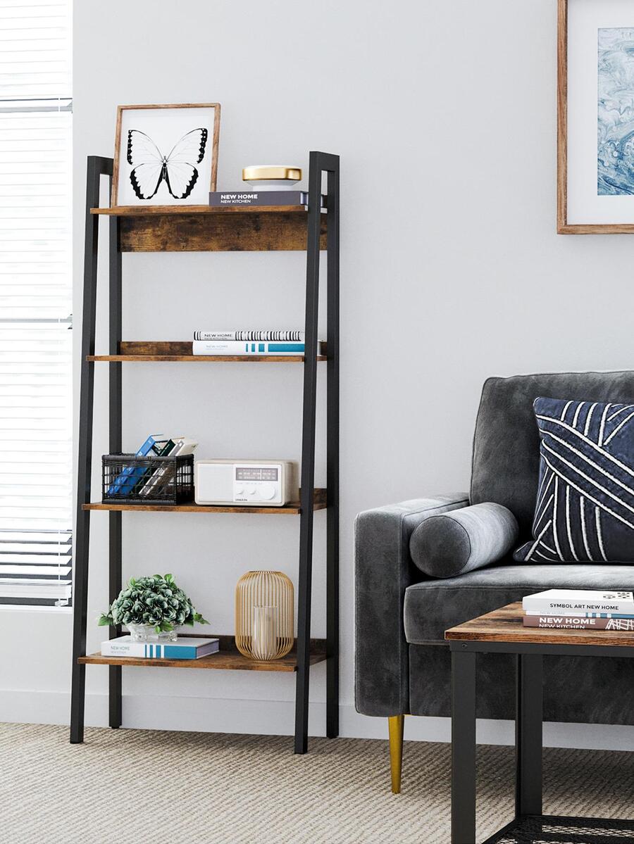 VASAGLE Ladder Shelf, 4Tier Home Office Bookshelf, Freestanding Storage Shelves, For Living