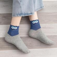 5 pares de calcetines tobilleros con gráficos de dibujos animados para hombre, para el gimnasio - Multicolor - Ver 5