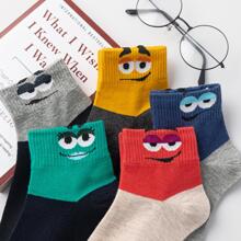 5 pares de calcetines tobilleros con gráficos de dibujos animados para hombre, para el gimnasio - Multicolor - Ver 11