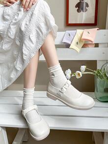 4雙隨機花朵圖案中筒襪 - 彩色 - 查看 10