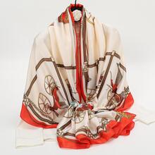 Carriage Print Scarf - Red - View 1